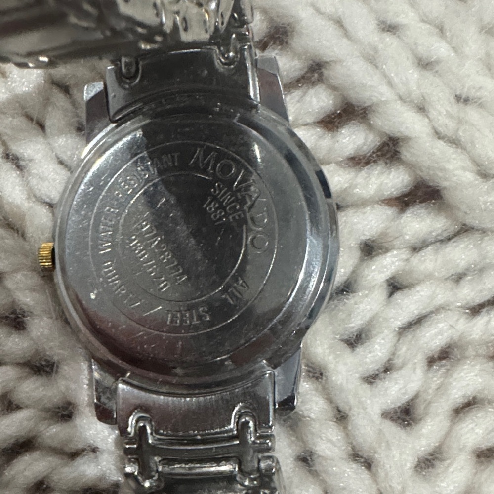 Movado Museum Classic Black Dial Watch with Silver and Gold tone Band - Picture 4 of 9